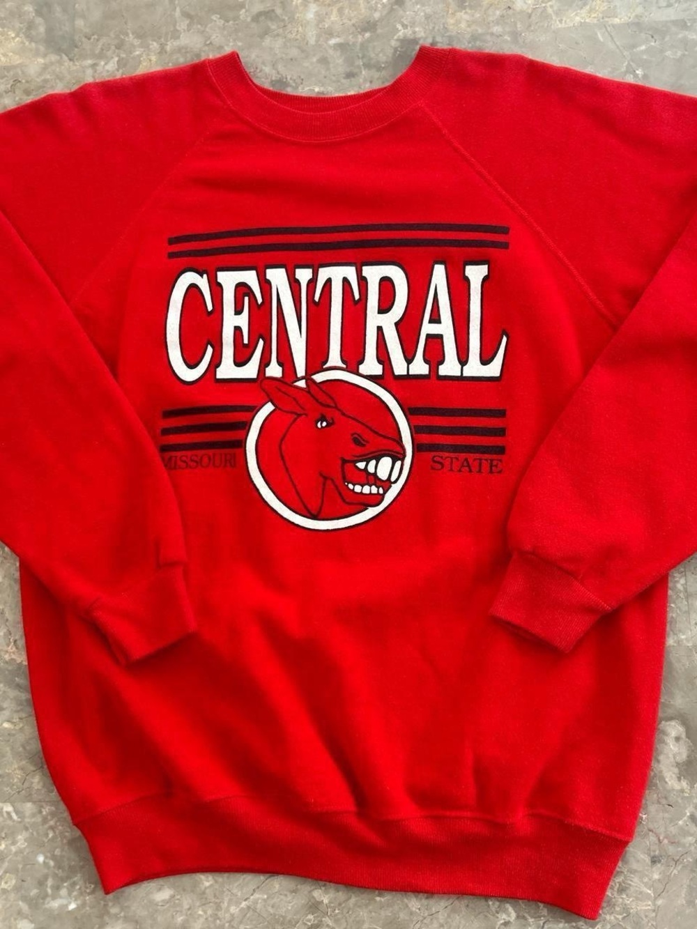 Vintage 1990s Hanes Central Missouri State Crewneck Sweatshirt L